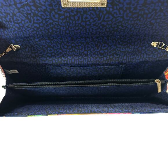 Multicolor Floral Rectangular Convertible Crossbody Clutch - Picture 7 of 10